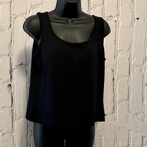 St. John Caviar  |  Black Knit Sleeveless Sweater